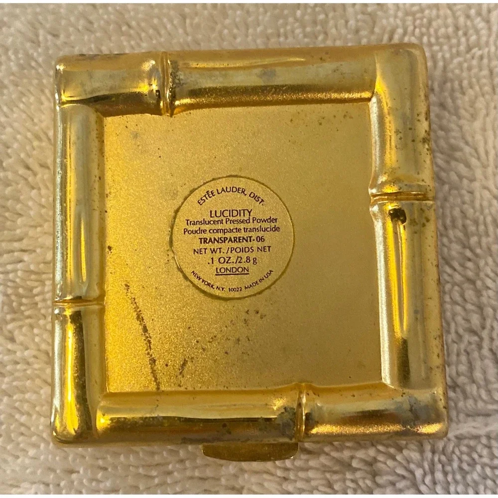 Estee Lauder Lucidity Bamboo Compact Gold Translucent Pressed Powder Vintage